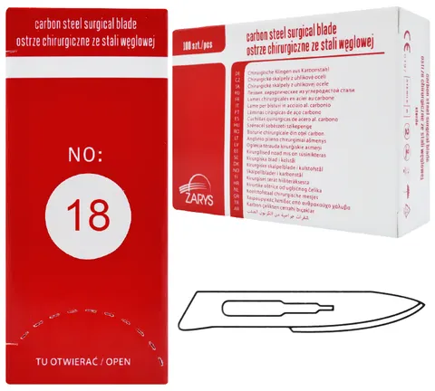 Ostrza chirurgiczne ZARYS 100 szt. - NR 18