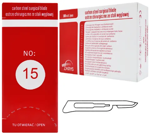 Ostrza chirurgiczne ZARYS 100 szt. - NR 15