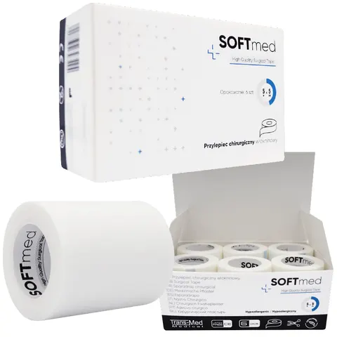 SOFTmed ™ - Przylepiec włókninowy chirurgiczny 5cm x 5m - 6 szt.