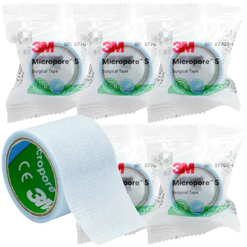 3M Micropore™ S - Przylepiec silikonowy chirurgiczny 2,5cm x 1,3m - 5 rolek
