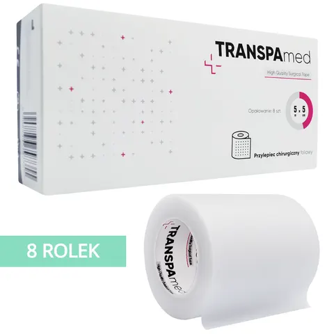TRANSPAmed™ - Przylepiec foliowy chirurgiczny 5m x 5cm - 8 szt.