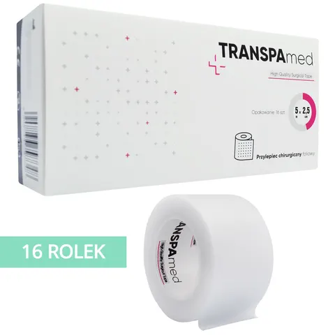 TRANSPAmed™ - Przylepiec foliowy chirurgiczny 5m x 2,5cm - 16 szt.