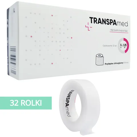 TRANSPAmed™ - Przylepiec foliowy chirurgiczny 5m x 1,25cm - 32 szt.
