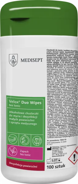 Velox Duo Wipes Chusteczki alkoholowe PUSZKA 100 szt. - 1 op.