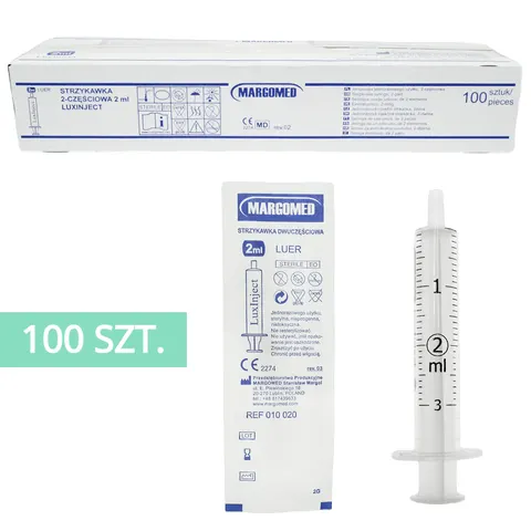 MARGOMED LUXINJECT Strzykawka 2ml 2-częściowa LUER - 100 szt.