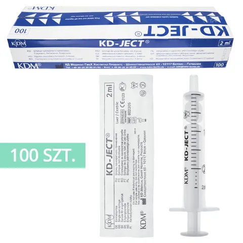 KD-JECT® Strzykawka 2ml 2-częściowa LUER - 100 szt.