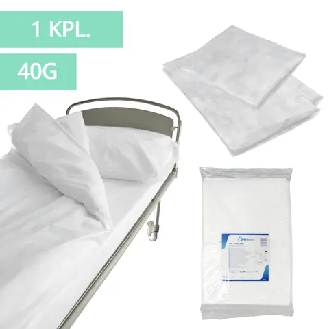 Komplet pościeli medycznej jednorazowy 40G BIAŁY - 1 kpl. BETAtex ZARYS