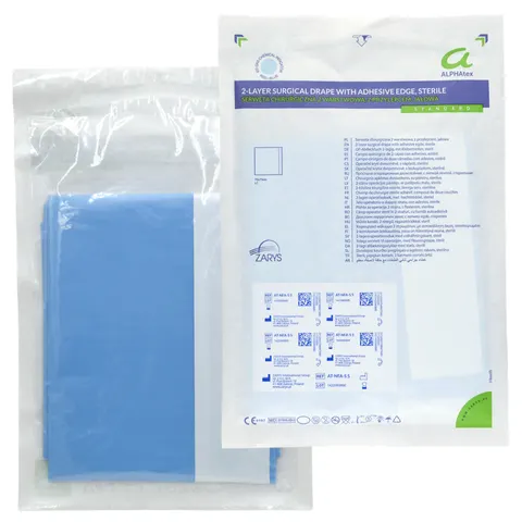 Serweta operacyjna z przylepcem 75x75cm ZARYS ALPHAtex jałowa 2 warstwowa - 1 szt.