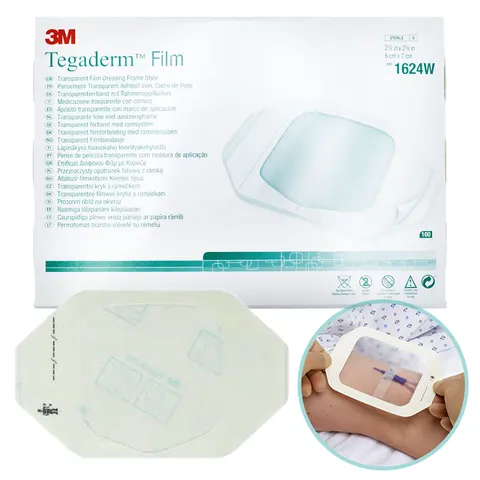 3M™ Tegaderm™ Przezroczysty opatrunek foliowy z ramką 6x7 cm REF: 1624W - 100 szt.