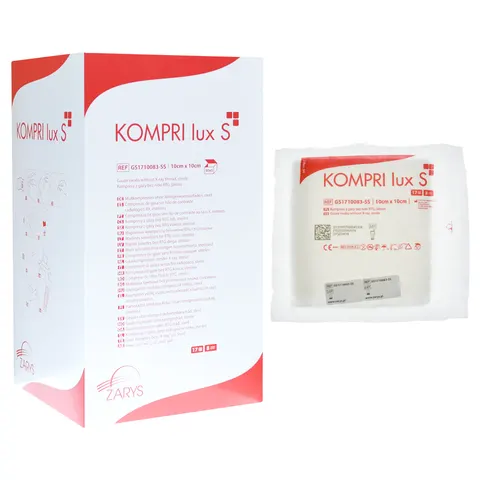 Kompresy gazowe jałowe 10x10 cm KOMPRI lux S - 150 szt. (50 blistrów A'3)