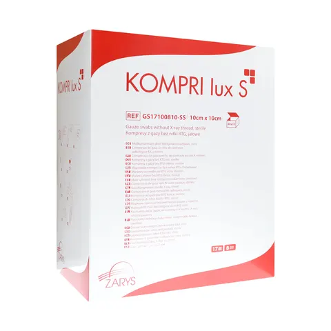 Kompresy gazowe jałowe 10x10 cm KOMPRI lux S - 400 szt. (40 blistrów A'10)