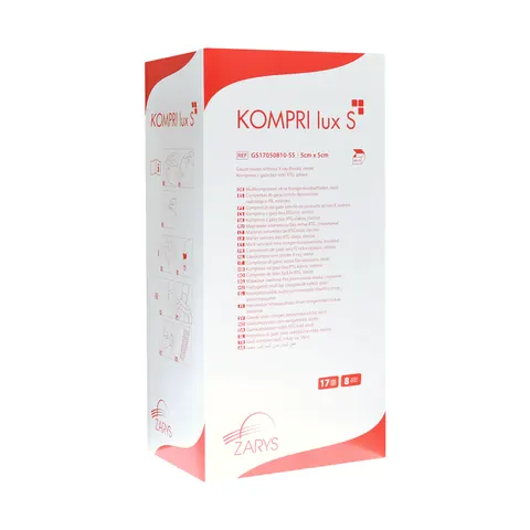 Kompresy gazowe jałowe 5x5 cm KOMPRI lux S - 400 szt. (40 blistrów A'10)