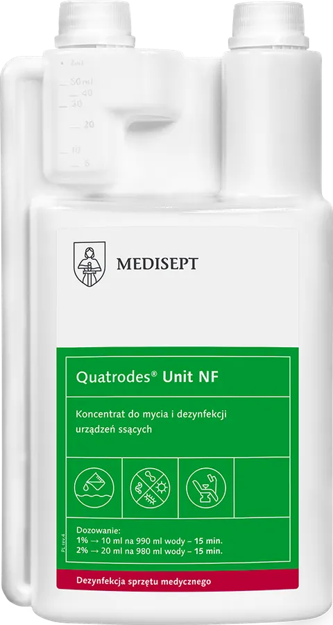 QUATRODES UNIT NF 1L - PŁYN - do mycia i dezynfekcji urządzeń ssących