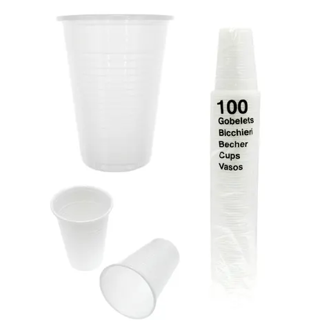 Kubki plastikowe jednorazowe BIAŁE - 100 szt.