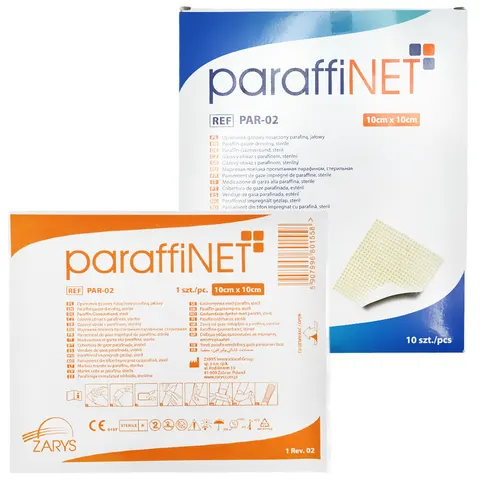 paraffiNET Opatrunek parafinowy na rany 10cm x 10cm 10 szt.