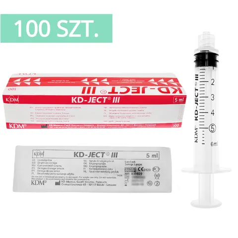 KD-JECT® III Strzykawka 5ml 3-częściowa LUER LOCK - 100 szt. (REF: 831922)