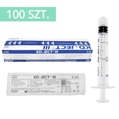 KD-JECT® III Strzykawka 2ml 3-częściowa LUER LOCK - 100 szt. (REF: 831908)