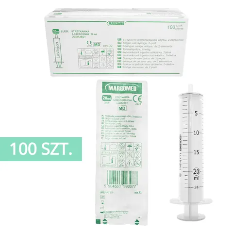 MARGOMED LUXINJECT Strzykawka 20ml 2-częściowa LUER - 100 szt.