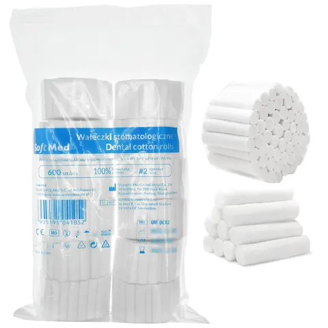 Wałeczki stomatologiczne SoftMed 10 mm - 600 szt.