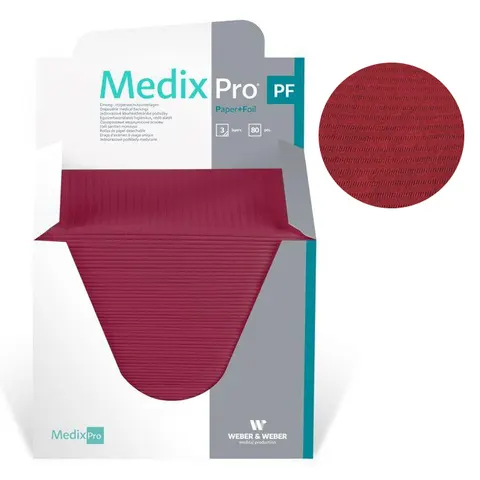 MedixPro Serwety stomatologiczne składane 33x48cm BORDOWY - 80 szt. | REF: M33K-48-BO