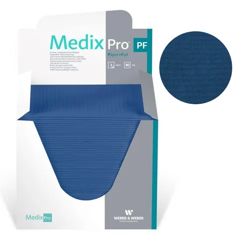 MedixPro Serwety stomatologiczne składane 33x48cm GRANATOWY - 80 szt. | REF: M33K-48-G