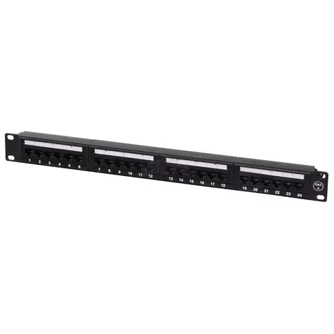 Panel krosowy PATCH 19'' 1U 24xRJ45 k.6E UTP