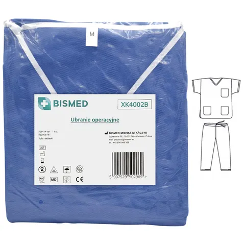 Komplet operacyjny zabiegowy bluza + spodnie M - 1 szt. | BISMED REF: XK4002B