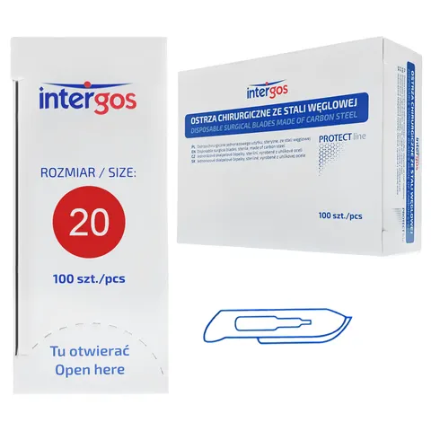 Ostrza chirurgiczne Intergos 100 szt. - NR 20