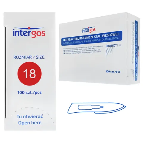 Ostrza chirurgiczne Intergos 100 szt. - NR 18