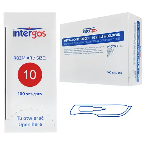 Ostrza chirurgiczne Intergos 100 szt. - NR 10