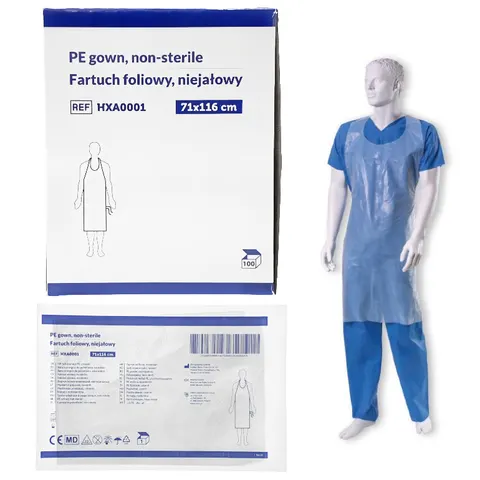 Fartuch foliowy jednorazowy 71x116cm ZARYS - 100 szt. | REF: HXA0001