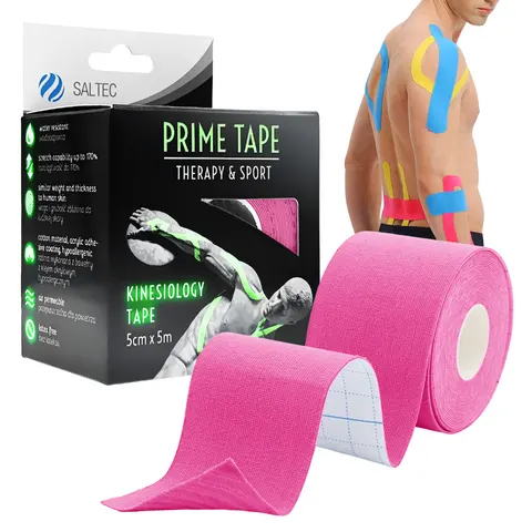 Prime Tape Taśma do kinesiotapingu 5cm x 5m RÓŻOWA