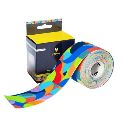 yellowTAPE Taśma do kinesiotapingu 5cm x 5m TĘCZOWY ABSTRAKT | YT-55-RA