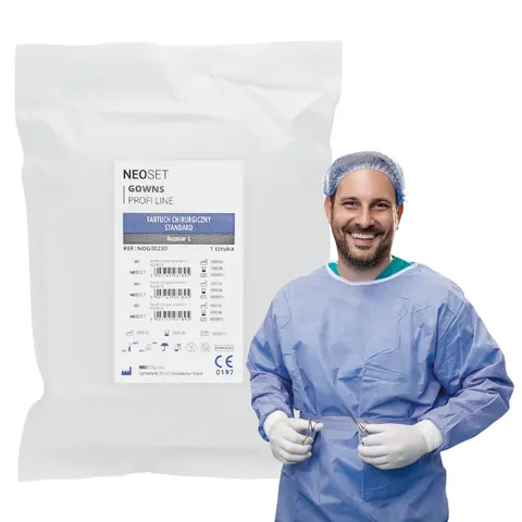 Fartuch chirurgiczny STANDARD sterylny rozmiar L - NEOSET PROFI LINE | REF: NOG00230