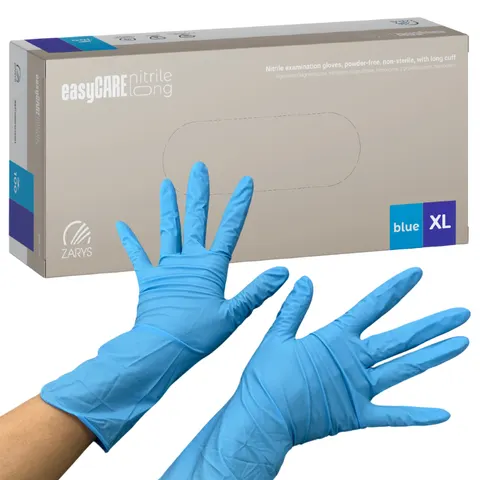 EASYCARE Rękawice Nitrylowe Długie Nieb 100szt XL
