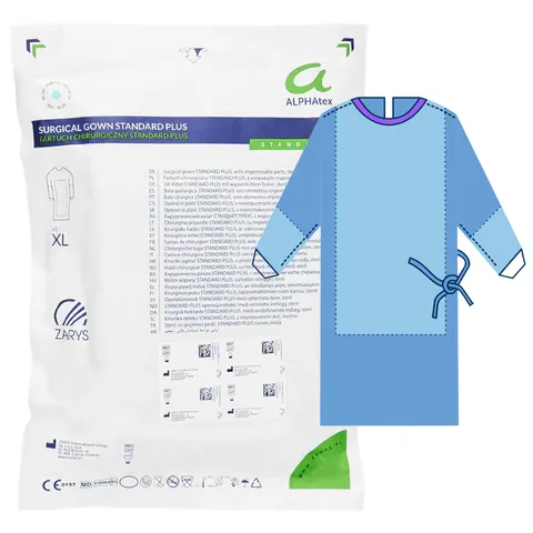 Fartuch chirurgiczny wzmocniony sterylny rozmiar XL - ALPHAtex ZARYS | REF: AT-SGSP-XL 1E