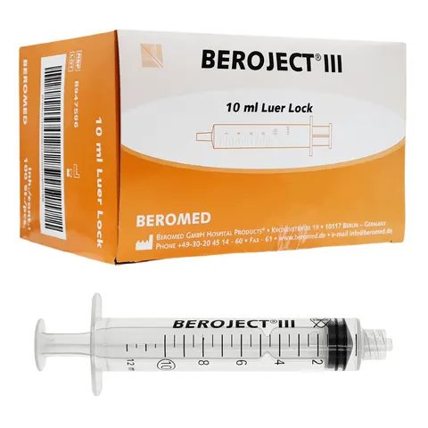 BEROJECT® III Strzykawka 10ml 3-częściowa LUER LOCK - 100 szt. | REF: B947596