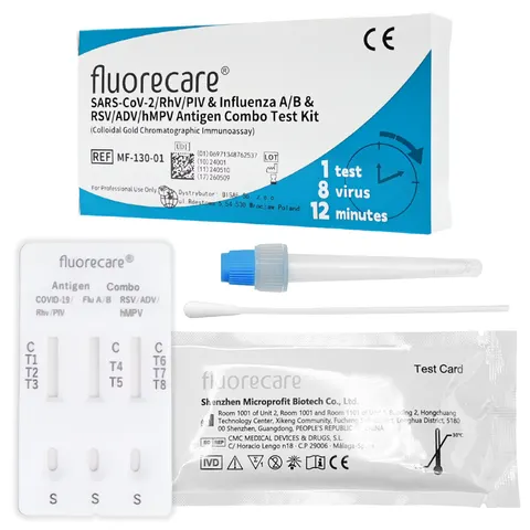 fluorecare® Test combo 8w1 - grypa A/B + COVID-19 + RSV + ADV + hMPV + PIV + RhV | REF: MF-130-01