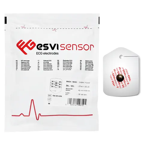 Elektrody ESVIsensor ES GS4256 42x56 mm do EKG i holtera - 50 szt. | REF: ES GS 4256
