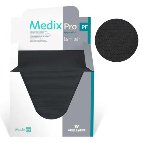 MedixPro Serwety stomatologiczne składane 33x48cm CZARNY - 80 szt. | REF: M33K-48-C