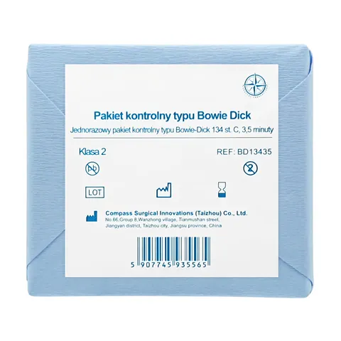 Pakiet kontrolny typu Bowie Dick do sterylizacji klasa 2 Compass | REF: BD13435