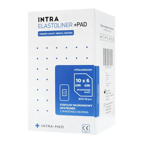 INTRA ELASTOLINER +PAD - Samoprzylepny opatrunek chłonny 6x10cm - 50 szt. | REF: IEP/6/10/50