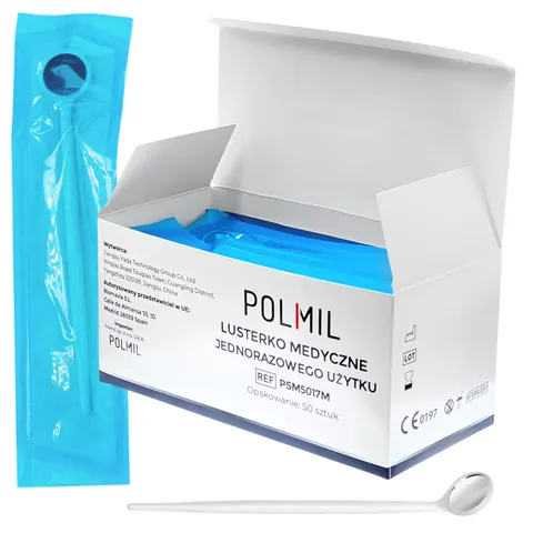 Lusterko stomatologiczne - laryngologiczne sterylne j.u. POLMIL - 50 szt. | REF: PSM5017M
