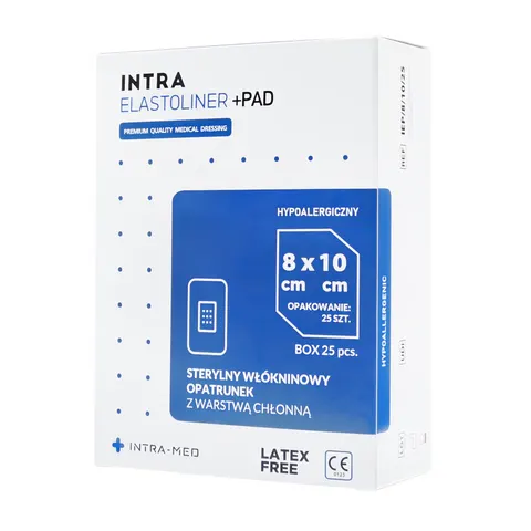 INTRA ELASTOLINER +PAD - Samoprzylepny opatrunek chłonny 8x10cm - 25 szt. | REF: IEP/8/10/25