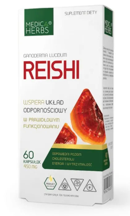 Medica herbs reishi 450mg 60 kapsułek