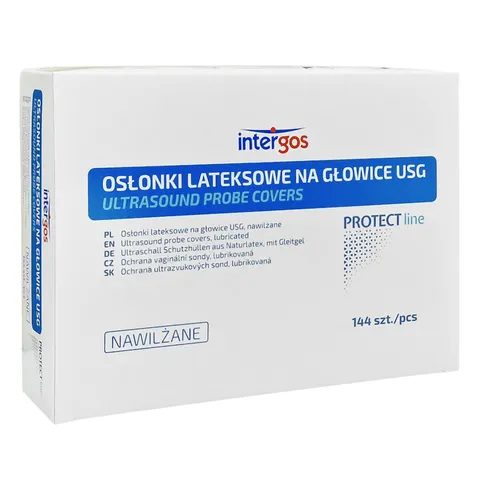 Osłonki do głowic USG nawilżane Intergos - 144 szt. (pakowane osobno) | REF: 53WN08-PN