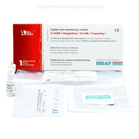 Test COMBO 4w1 | cardio | Troponiny I | CK-MB | Mioglobina | H-FABP - 1 szt.