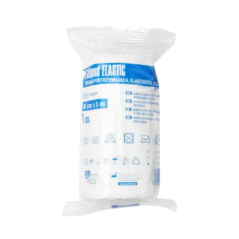 Opaska elastyczna podtrzymująca bandaż 8cm x 5m POLband ELASTIC | REF: 161193P