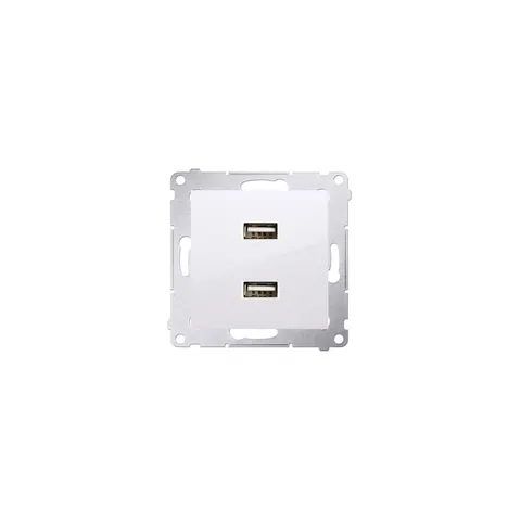 SIMON 54 Ładowarka 2 xUSB 2,1A 5VDC 230V, biały; DC2USB.01/11 KONTAKT-SIMON
