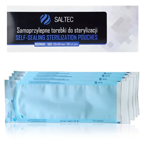 Torebki do sterylizacji 100x260mm SALTEC - 200 szt.